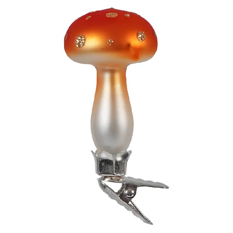 Orange Mini Mushroom Clip-On Ornament