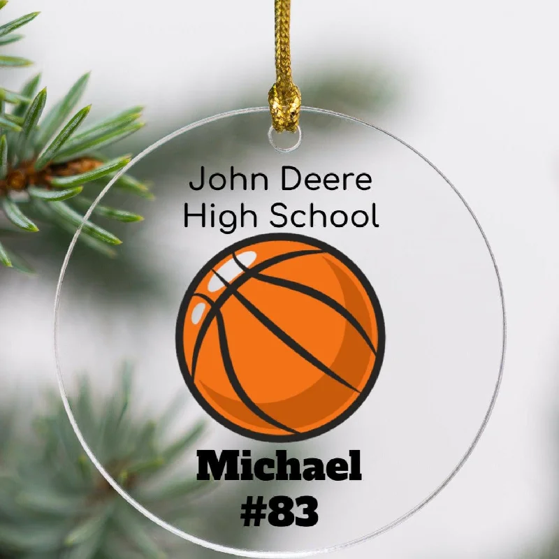 Christmas Santa Hat Personalized Basketball Ornament - Acrylic