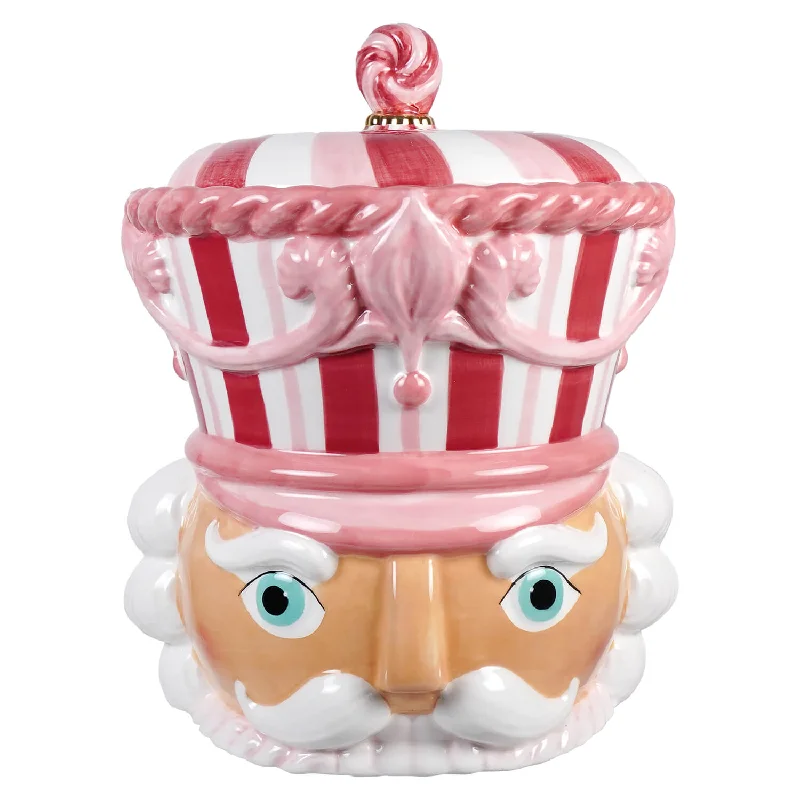 Pink Nutcracker Cookie Jar