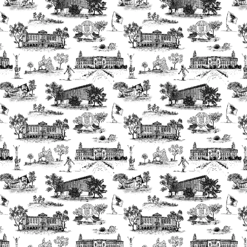 Texas Tech University Toile Wrapping Paper / Black