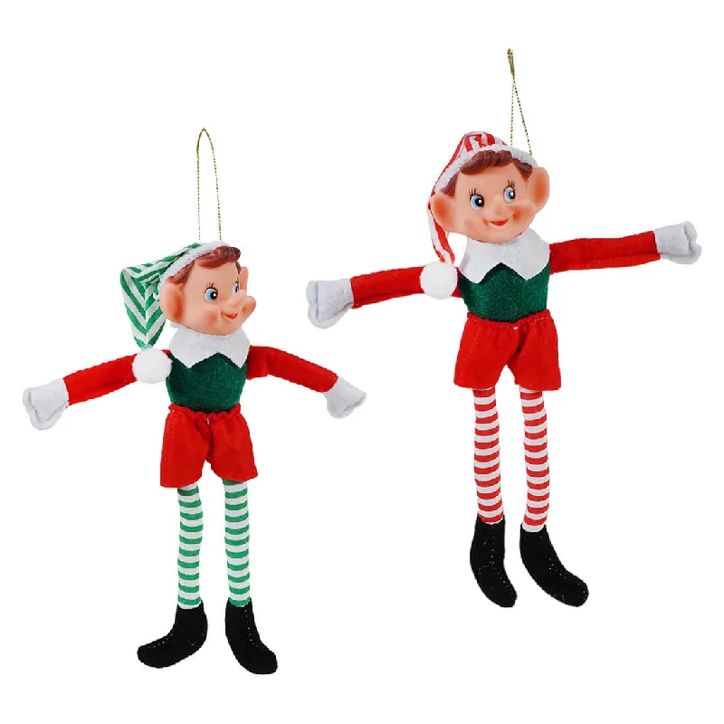 Red & Green Bendable Pixie Elves Set/2