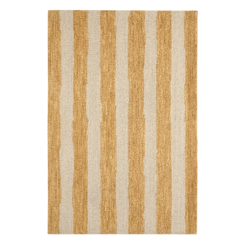 Silas Stripe Gold Hand Micro Hooked Wool Rug