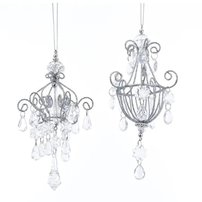 Silver Drop Chandelier Ornament