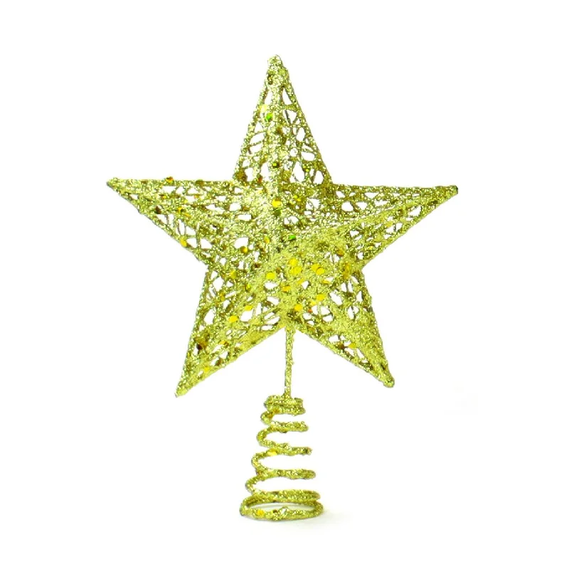 Christmas Santa Hat 12cm 5-pointer Classic Gold Tree Topper Star