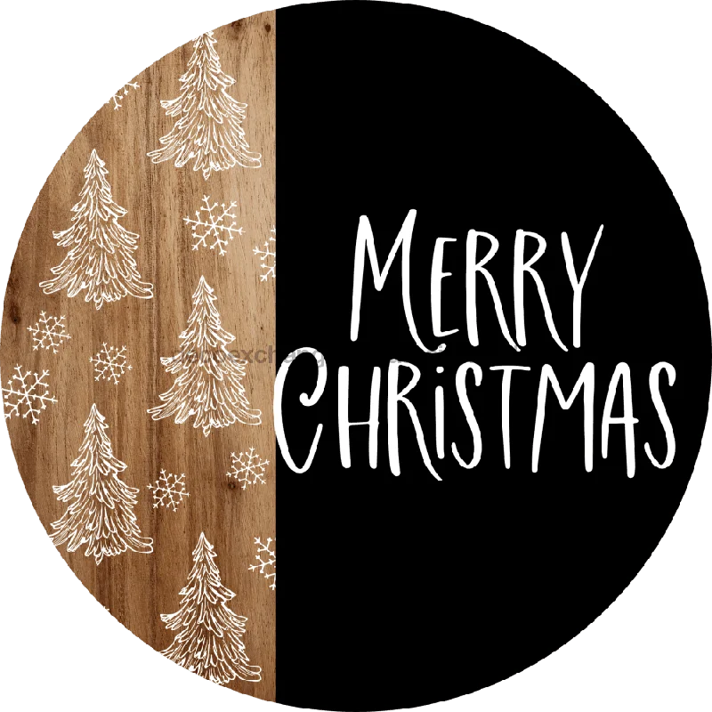 Vinyl Decal, Christmas Vinyl Decal, Merry Christmas, Black and White Christmas, DECOE-2405, Sign For Wreath, Round Sign, 10" Vinyl Decal