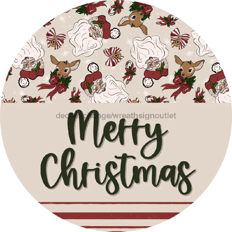 Vinyl Decal, Christmas Vinyl Decal, Vintage Christmas, DECOE-2390, Sign For Wreath, Round Sign, 10" Vinyl Decal