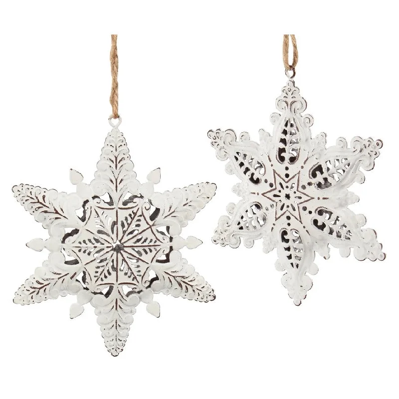 White Metal Snowflake Ornament