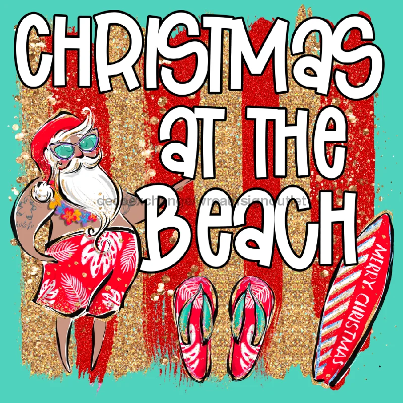 Wreath Sign, Beach Christmas, Christmas Sign, 10"x10" Metal Sign, DECOE-941, Sign For Wreath, 10x10" Metal Sign