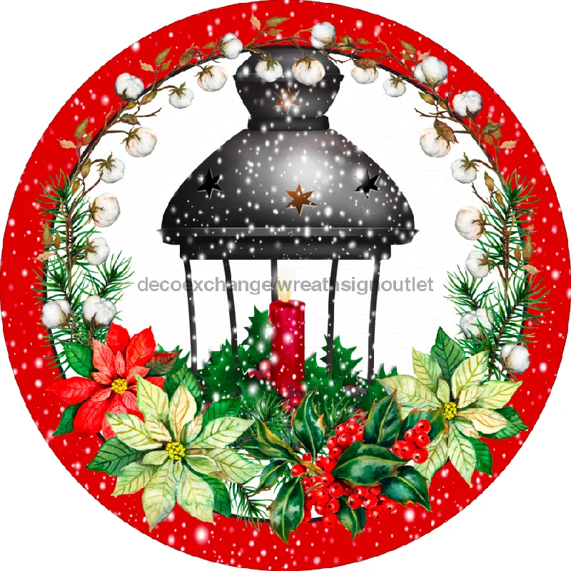 Wreath Sign, Christmas Sign, 10" Round Metal Sign DECOE-828, Sign For Wreath, 10" Metal Sign