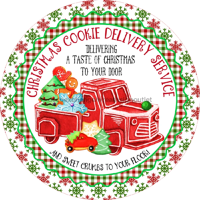 Wreath Sign, Christmas Sign, Christmas Cookies Sign, DECOE-2076, Sign For Wreath, 11.75" Metal Sign