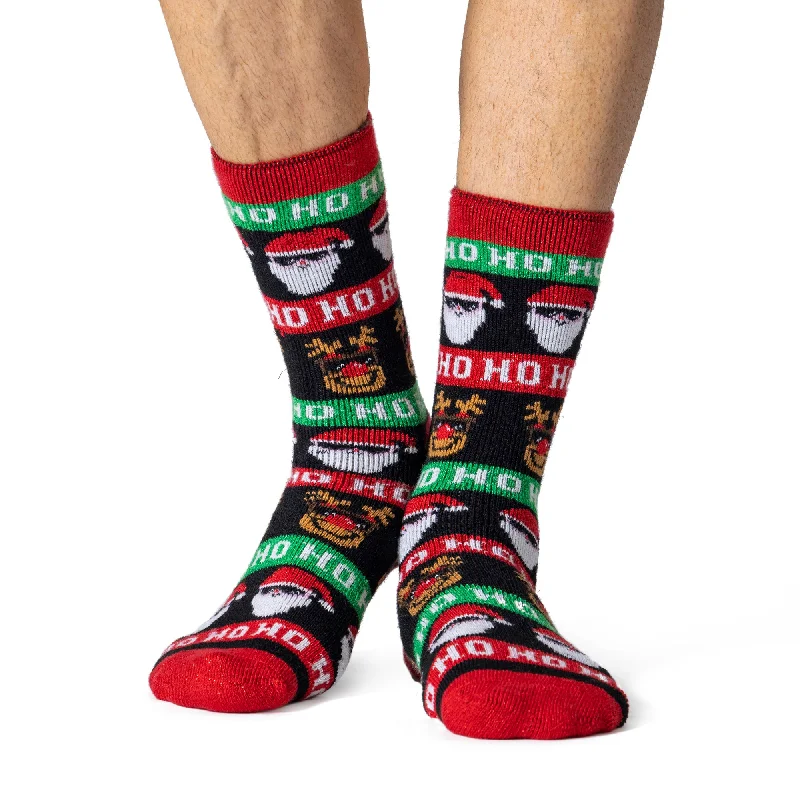 Christmas Gingerbread Cookies Mens Lite Christmas Socks - Ho Ho Ho